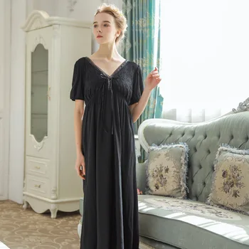 

Plus Size Womens Lingerie Nightgown Cotton Lace Sleeping Dress Summer Casual Sexy Sleepshirts Fairy Princess Nightwear Honeymoon