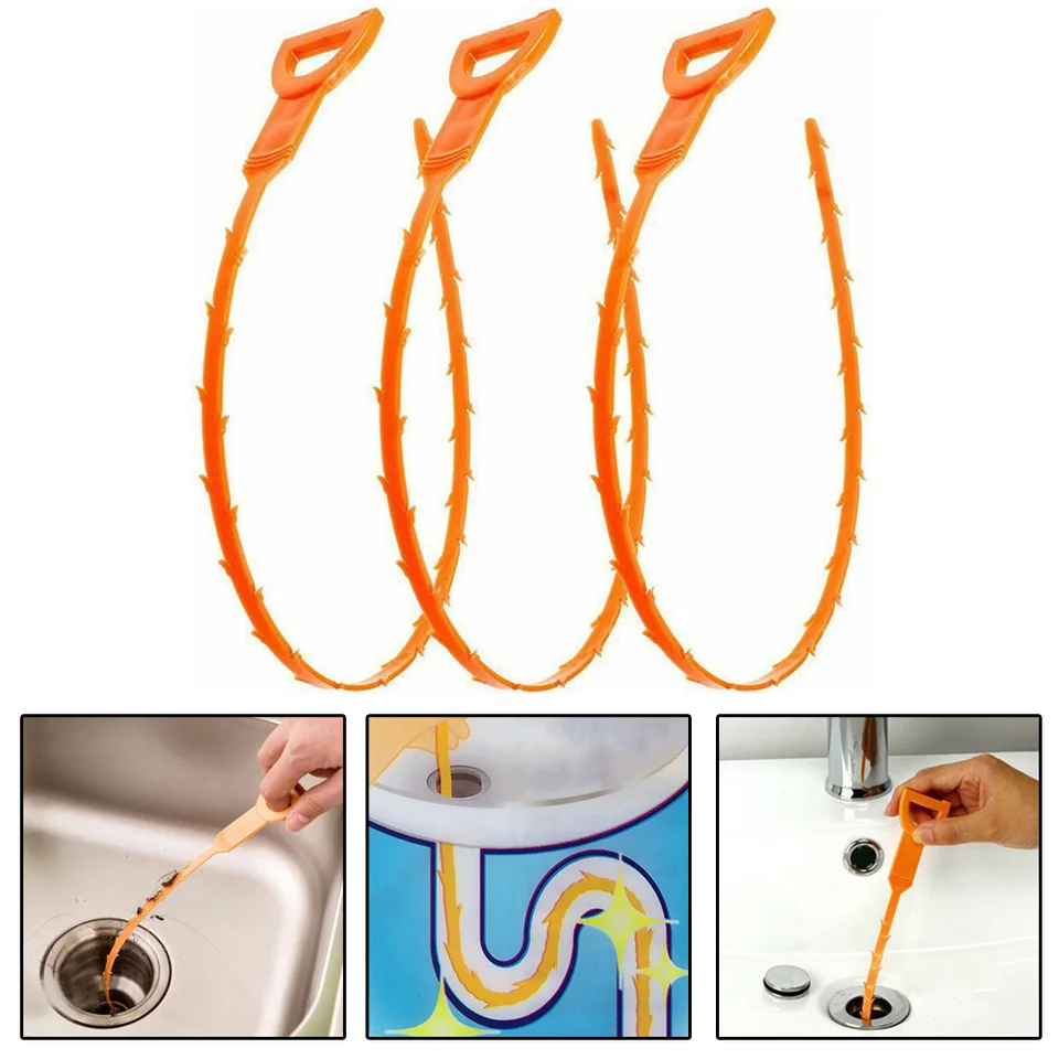 3X 20/" Hair Drain Clog Plug Remover Household Cleaning Tool For Sink//Bathtub
