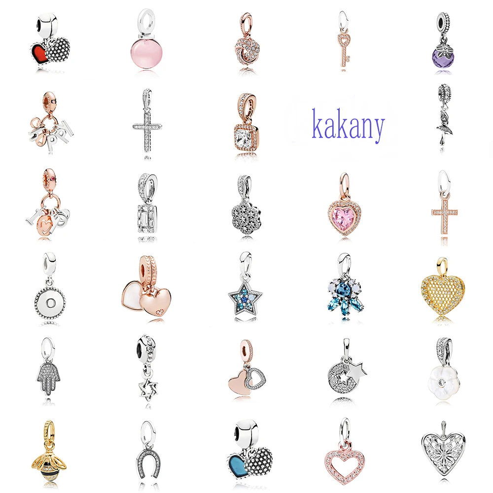 

New 2019 Fit Original Charm Bracelet Rose Gold Authentic 925 Sterling Silver Beads Female Diy Fashion Jewelry