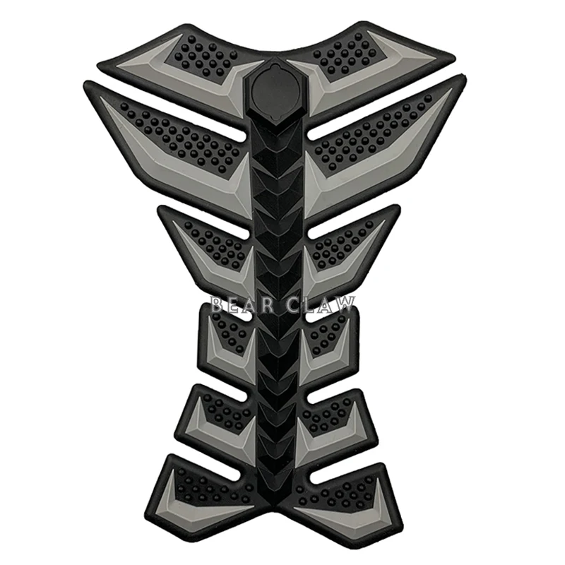 Универсальный Fishbone 3D мотоцикл газ масло защитная накладка на топливный бак Наклейка для Kawasaki Yamaha Suzuki Honda Harley - Цвет: gray One piece