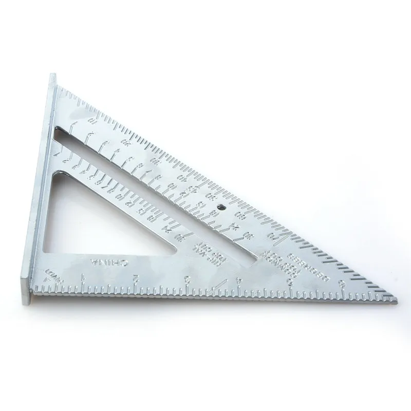 Профессиональный транспортир 7-дюймовый алюминиевого сплава столярное дело треугольная линейка метрических дюймов 90 градусов 45 градусов квадратный треугольная линейка