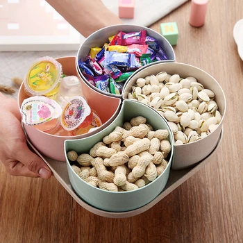 

Kitchen Plastic Fruit shape Snack Trays Box Seeds Nuts Dried Fruit Storage&Organize Gagets & Tools Table Decoration Plate Gaget