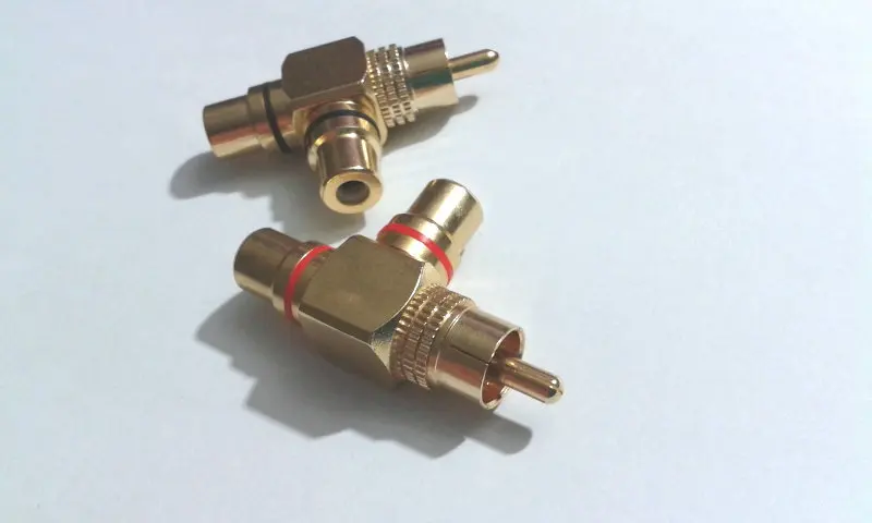 20 шт. позолоченный 1 Мужской 2 Женский RCA сплиттер адаптер AV видео Аудио