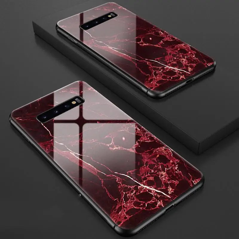 Закаленное Стекло чехол для телефона для samsung Galaxy A30 A50 A10 A70 S7 край S8 S9 S10E A6 A8 плюс A7 A9 Note 8 9 Красочная обложка