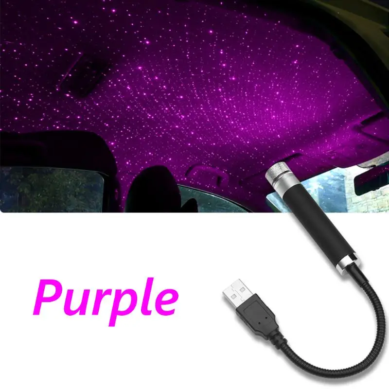 USB автомобильный атмосферный Звездный светильник, активированный звуком, автомобильный интерьерный светильник