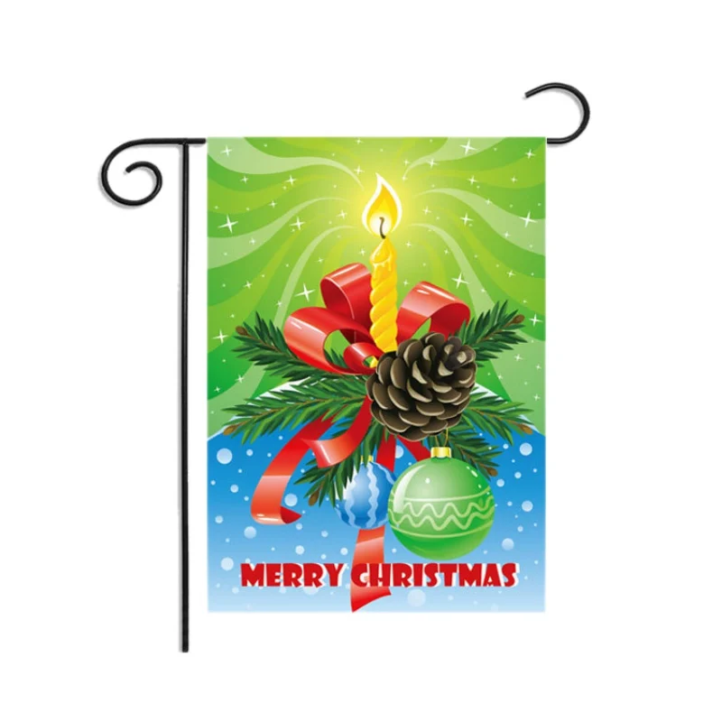 Садовые флаги Санта-Клаус Олень Снеговик узор напечатанный подвесной декоративный флаг Рождество Домашний Декор Счастливого Рождества