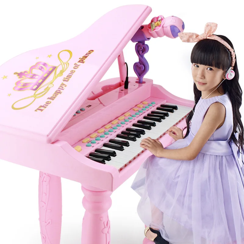 

Vertical Type 6 Earphones Children Virgin Singing Play Gift Play Women's Piano Baby with Interactive Toy Colorful Box 4-Key