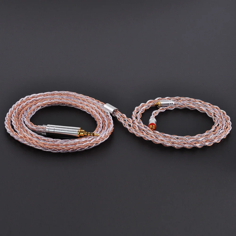 HiFiHear 8 Core посеребренный кабель 2,5/3,5/4,4 мм балансный кабель с MMCX/2pin разъем для AS10 ZS10 ZS6 ZST C10 C16 V80 V90