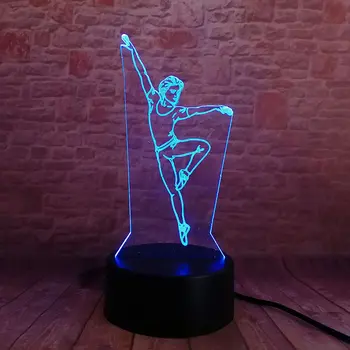 

Lovely 3D Nightlight Visual Illusion Luminous Led Colors Change Light Desk Figure Dancing Boys Model Toys