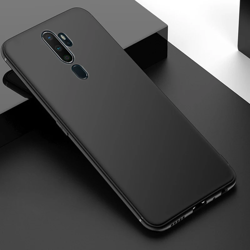 Чехол OPPO A9 2020 ультратонкий черный матовый Мягкий чехол из ТПУ с защитой от