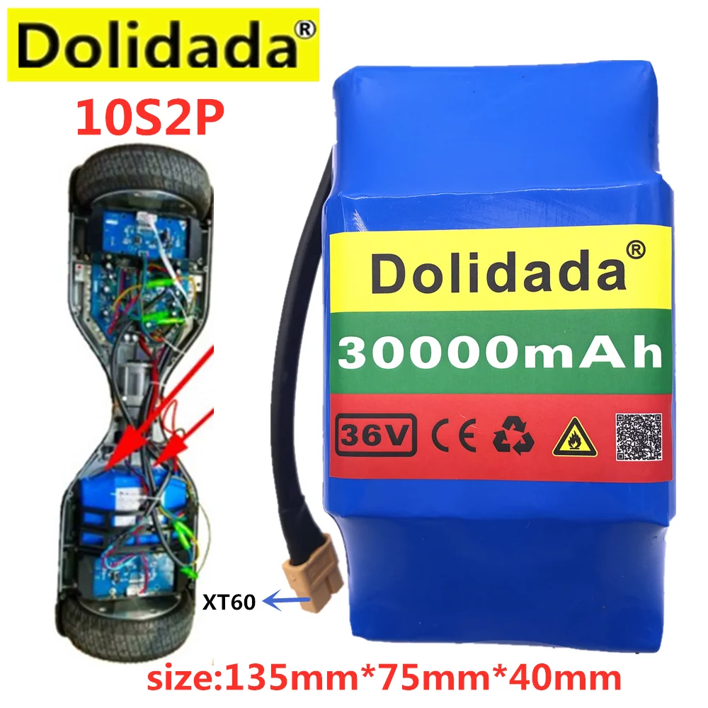 New in 2021 10S2P 36V Rechargeable Lithium-ion Battery 30000mAh Pack for Electric Self-hoverboard Suction Unicycle | Электроника
