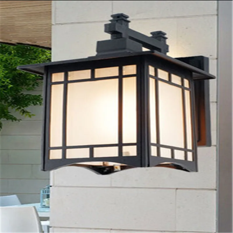 Стиль Китайский настенный светильник Открытый водонепроницаемый современный минималистичный креативный алюминиевый настенный светильник Проходная настенная лампа для балкона