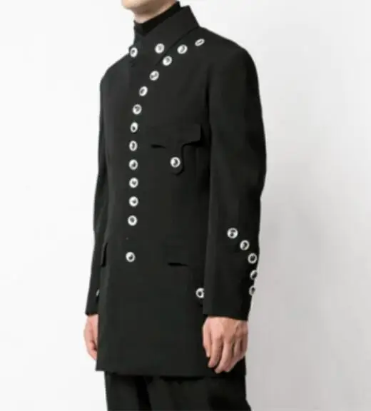 XS-5XL, новинка, Мужская одежда, индивидуальный деловой Повседневный пиджак, много пуговиц, парикмахер, официальная одежда, костюмы размера плюс