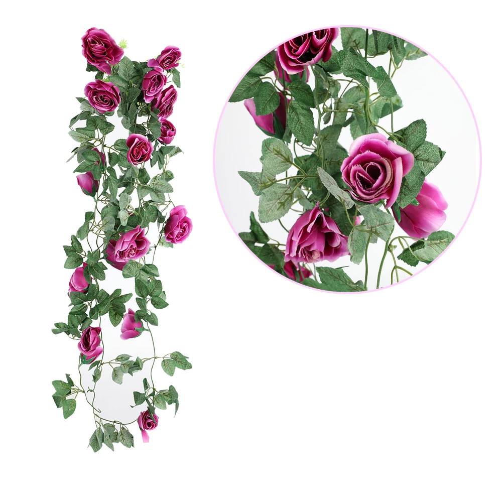 

Simulation Rose Vine Fake Flower Vine Wall Hanging Heating Tube Indoor Living Room Decoration Ceiling Plastic Flower Vine Plant