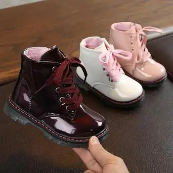 

2020 Girls Leather Boots Boys Shoes Spring Autumn Winter Pu Leather Children Boots Fashion Toddler Kids Boots Warm Winter Boots