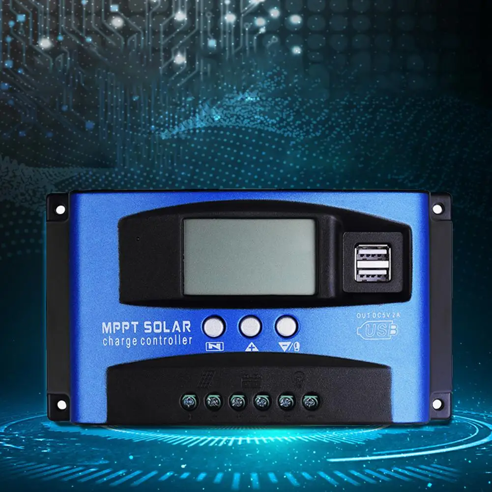 Солнечный контроллер 30A/40A/50A/60A/100A MPPT с функцией отображения тока автофокусировки