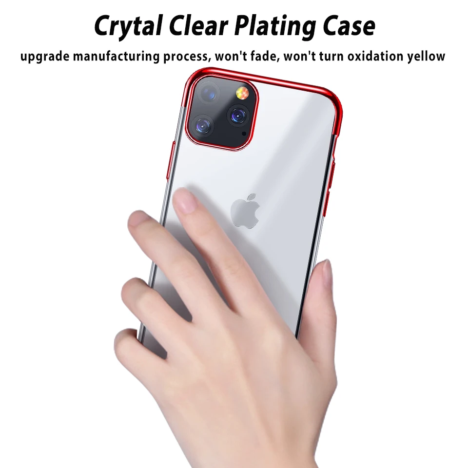 Мягкое покрытие из ТПУ чехол для iPhone 11 Pro Max Чехол защитный цветной прозрачный