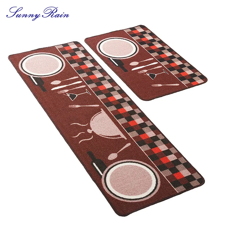 SunnyRain комплект из 2 предметов, кухонные коврики, Нескользящие коврики для ванной комнаты