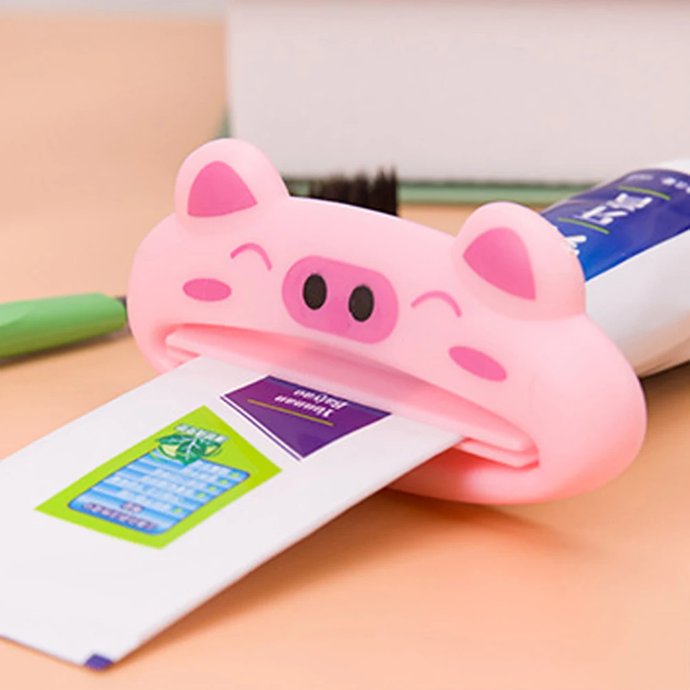 

Bathroom Cute Tube Rolling Holder Squeezer Easy Cartoon Piggy Frog Panda Toothpaste Dispenser Accessories Random Color 9cm*4 cm