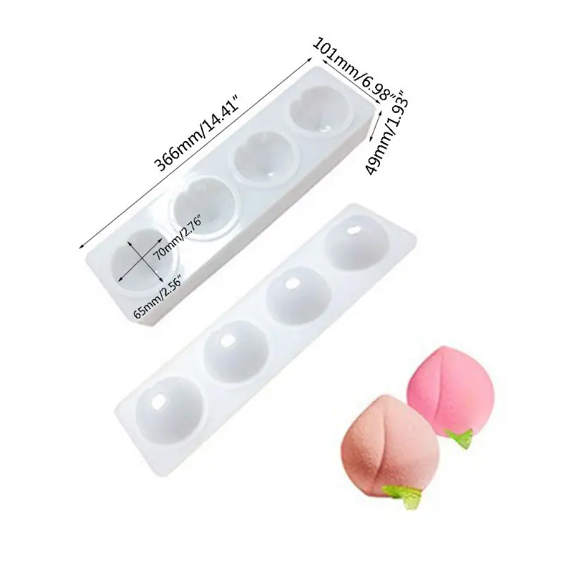 Silicone Fondant Cake Mold Kitchen Baking Mold for Cake Cupcake 3D peach