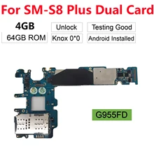Замена BINYEAE для samsung Galaxy S8 Plus G955FD(Dual Duos Card) разблокирована рабочая основная материнская плата 64 Гб Knox 0