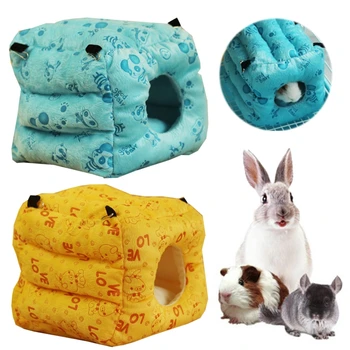 

Soft Fluffy Plush Hanging Hamster Hammock Nest Swing Pet Cage Bed with Metal Buckle for Rat Squirrel Hedgehog Chinchilla Parrot