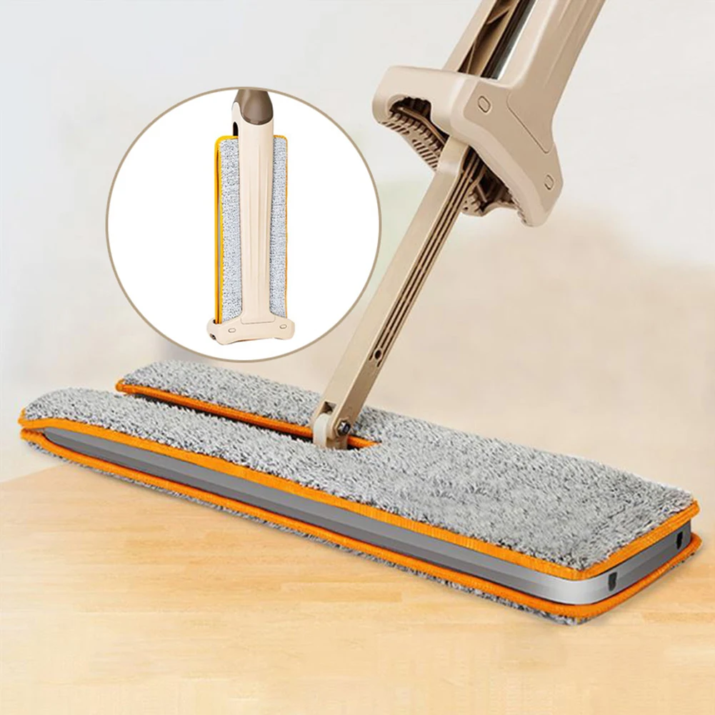 Microfiber Dual Sided Mop 360 Degree Rotating Spin Mop Telescoping Floor Lazy Household Cleaning