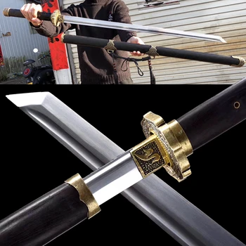 

Handmade Chinese KungFu Dao Sword Katana Sharp High Manganese Steel Tang Dynasty Saber Jian WuShu Battle Knife