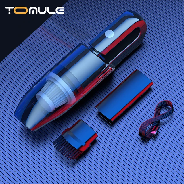 TOMULE Car Vacuum Cleaner Wireless Charging Car Household Appliance Auto Accessories Household Interior cb5feb1b7314637725a2e7: Wired black|Wireless black