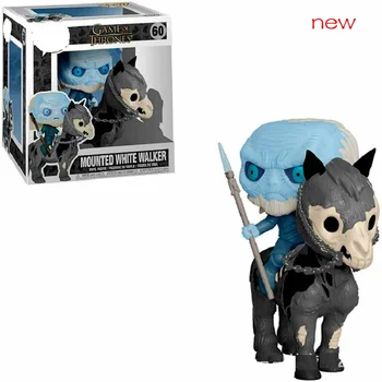 

FUNKO POP HBO Game of Thrones Mounted Whtie Walker the Night King Ride on Horse MOUNTAIN Action Funs Model Toy for kids.
