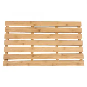

Rectangular Bamboo Slatted Duck Board Non-Slip Bathing Shower Mat Bathroom Accessories