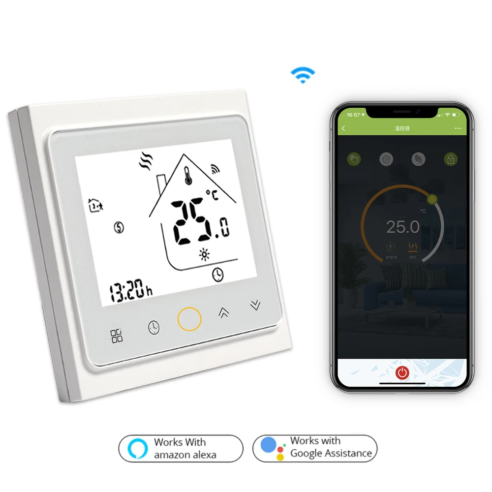 WiFi smart thermostat for water/gas boiler for water/electric floor heating can be used with Alexa Google Home