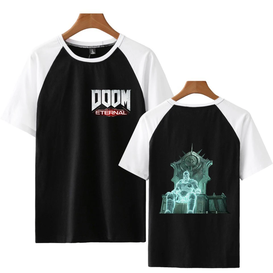 Short Sleeve  Casual Patchwork Doom Eternal T Shirt Men T-Shirt Male Tee Captain  tshirt Men Fitness  Shirt