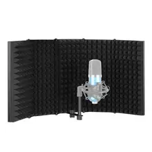 Neewer Pro Microphone bouclier d'isolement, filtre Pop à 5 panneaux, mousse absorbante haute densité avant et plaque arrière en métal ventilé