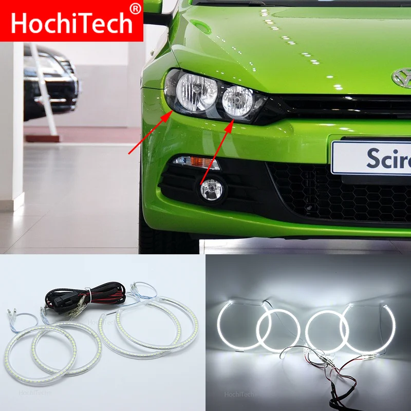 Для Volkswagen VW Scirocco без проектора галогенные фары Smd комплект светодиодов «глаза ангела» отличное Ультра яркое освещение DRL