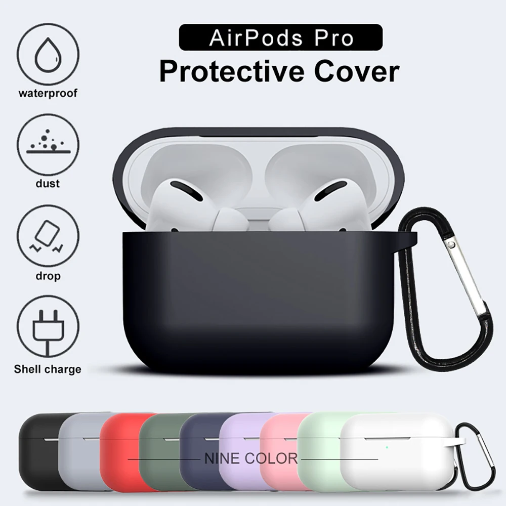 Для Apple AirPods Pro Чехол для зарядки портативный защитный кожаный чехол с брелком полный Силиконовый чехол для переноски защитный чехол