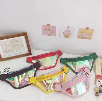 

Clear Fanny Pack for Children Shiny Waist Bag Waterproof Travel Pouch Hip Pack for Outdoor Shopping Travel