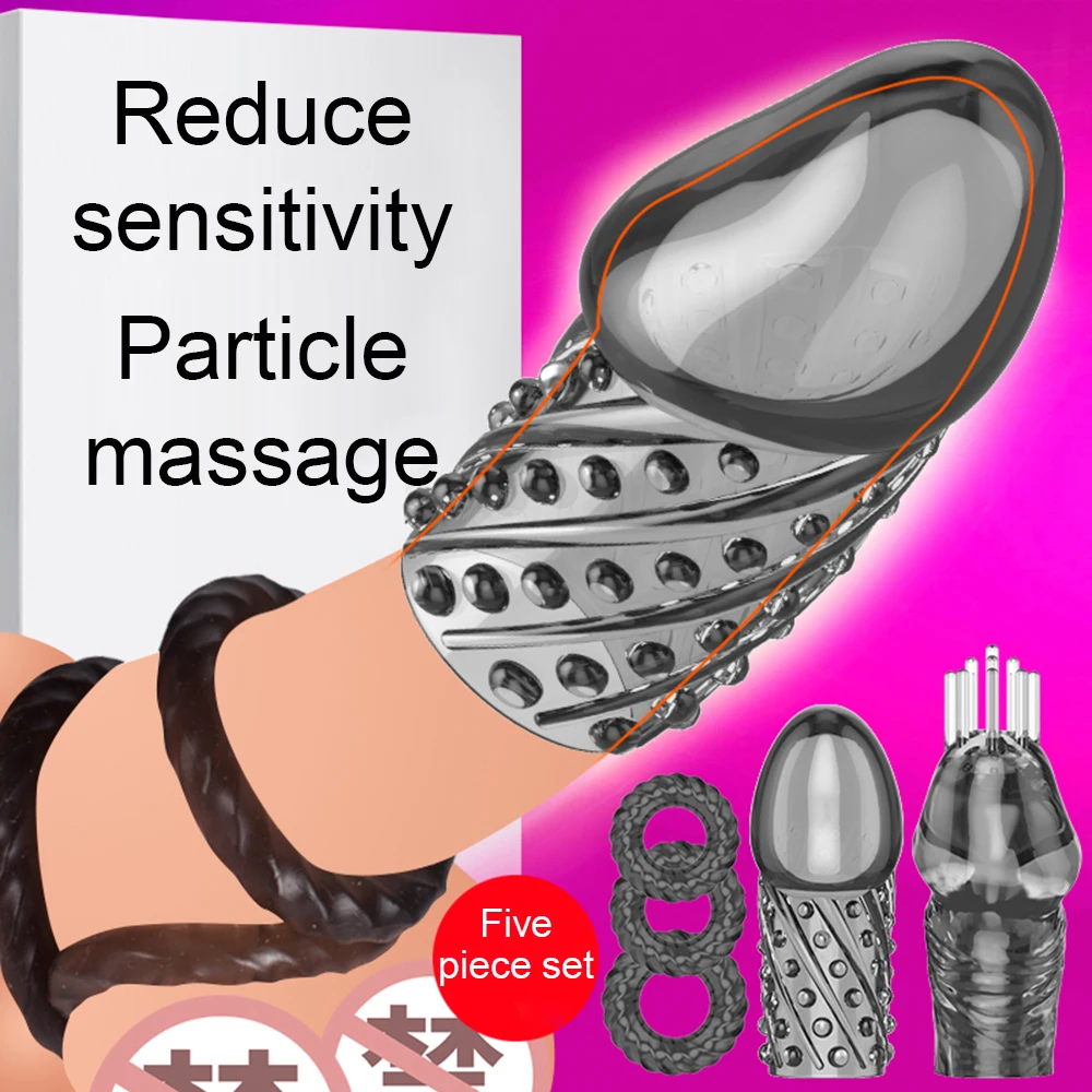 Reusable Enlargement Condoms Delay Extend G point Glans Ring Male Penis Extension Sleeves Sex Toys for Man Lengthen Rings | Красота и