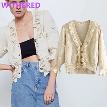 

Dave&Di england indie folk vintage knitted Jacquard weave buttons cardigans women jackets women casaco feminino jaqueta feminina