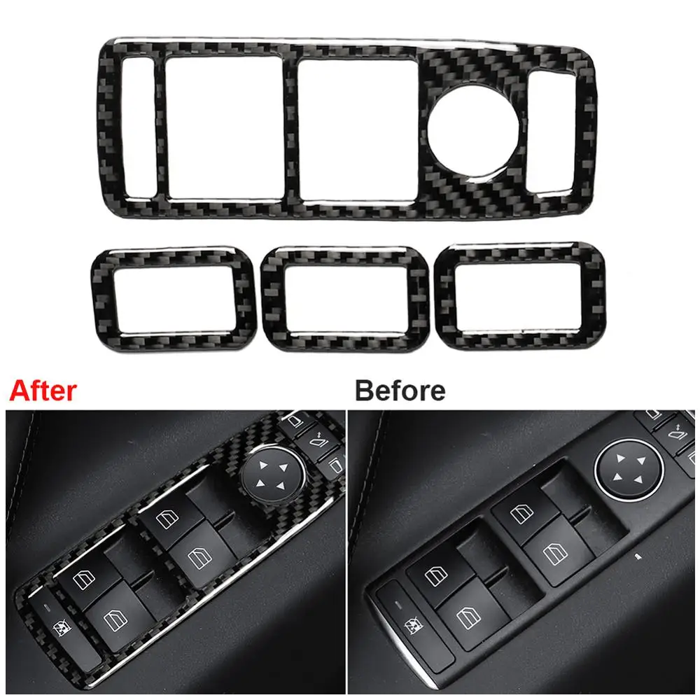 

4pcs Car Window Switch Trim For Tesla Model X 2014-2019 Auto Stickers Carbon Fiber Auto Car Styling Stickers for Tesla