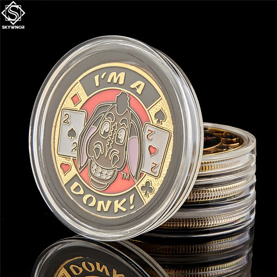 5 шт./лот покерный чип, развлекательный "Я Донк", казино, покерная защита, коллекционные монеты