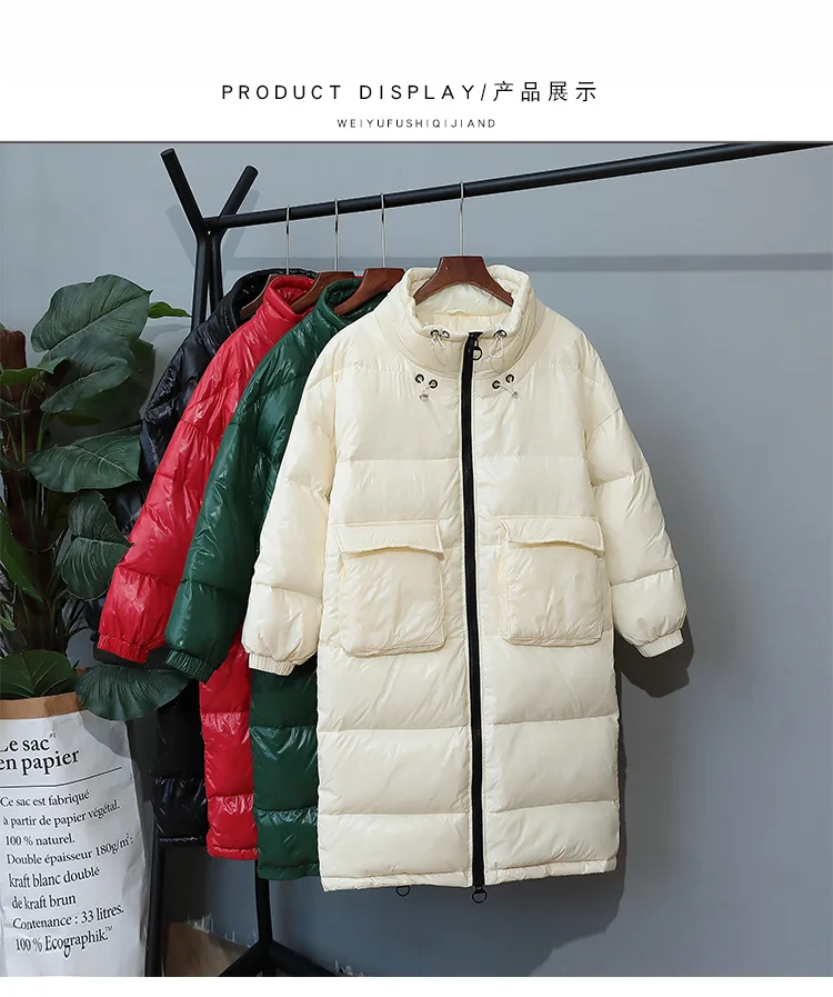 90% Witte Eend Donsjack Vrouwen Dikke Lange зима Jas Vrouwen Koreaanse Vrouwelijke пуховик Jas Moncler Femme