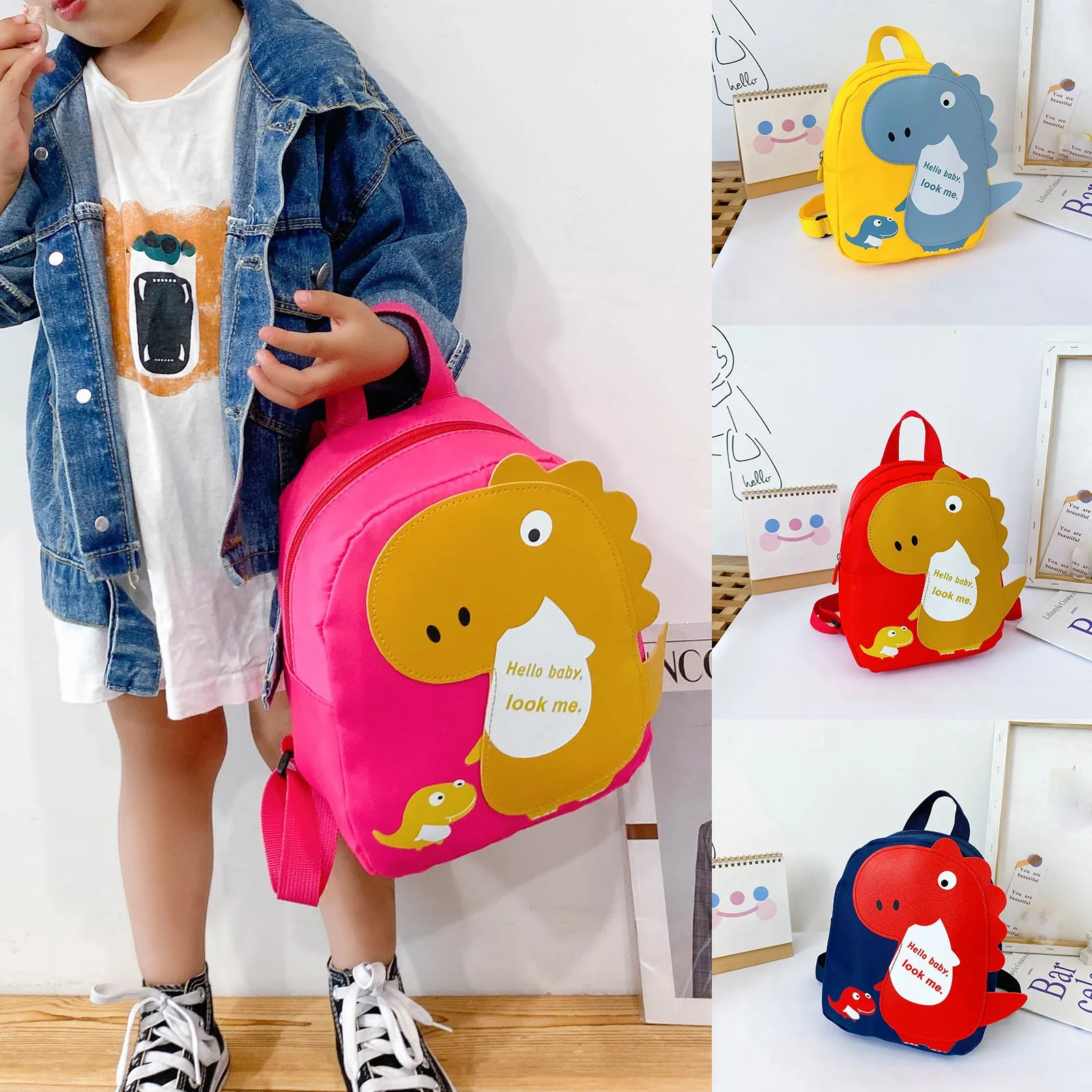 3d Cartoon Children Backpacks Bag Cute Little Dinosaur Backpack Kindergarten School Bags For 0-4 Years Boys Kids Girls | Багаж и сумки
