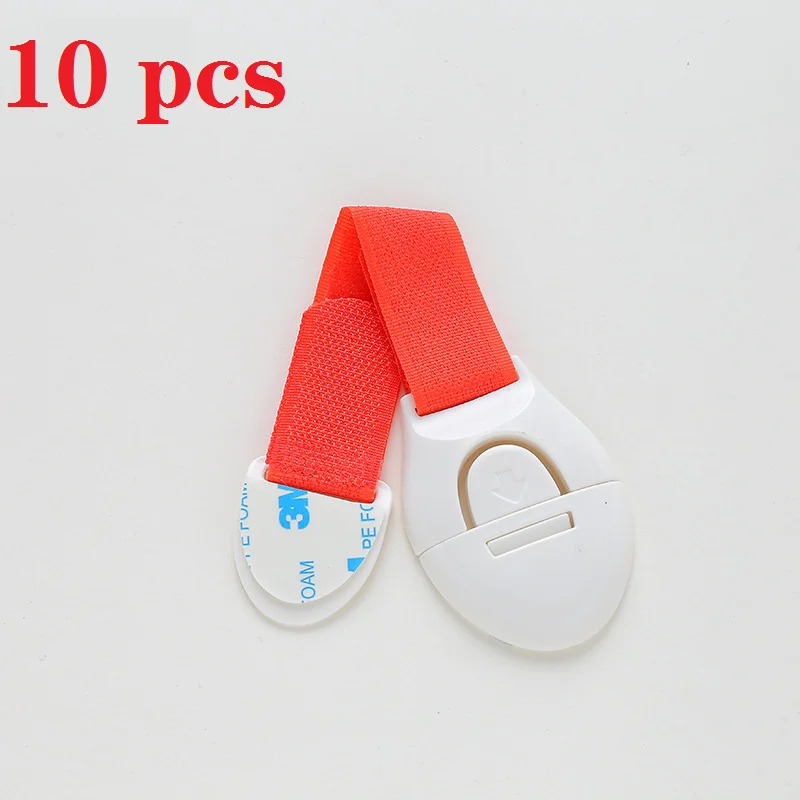 rose red safety lock 10 шт./партия предохранительный замок для детей преддошкольного возраста с защитой от защелки для рук, дверного шкафа, холодильника, шкафа, ящика, безопасные замки для новорожденных - Цвет: rose red safety lock