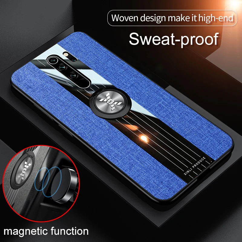 

For Xiaomi Redmi Note 8 Pro Armor Kickstand Case Magnetic Ring 360 Shockproof Back Cover For Note 8Pro Car Holder Silicone Capa