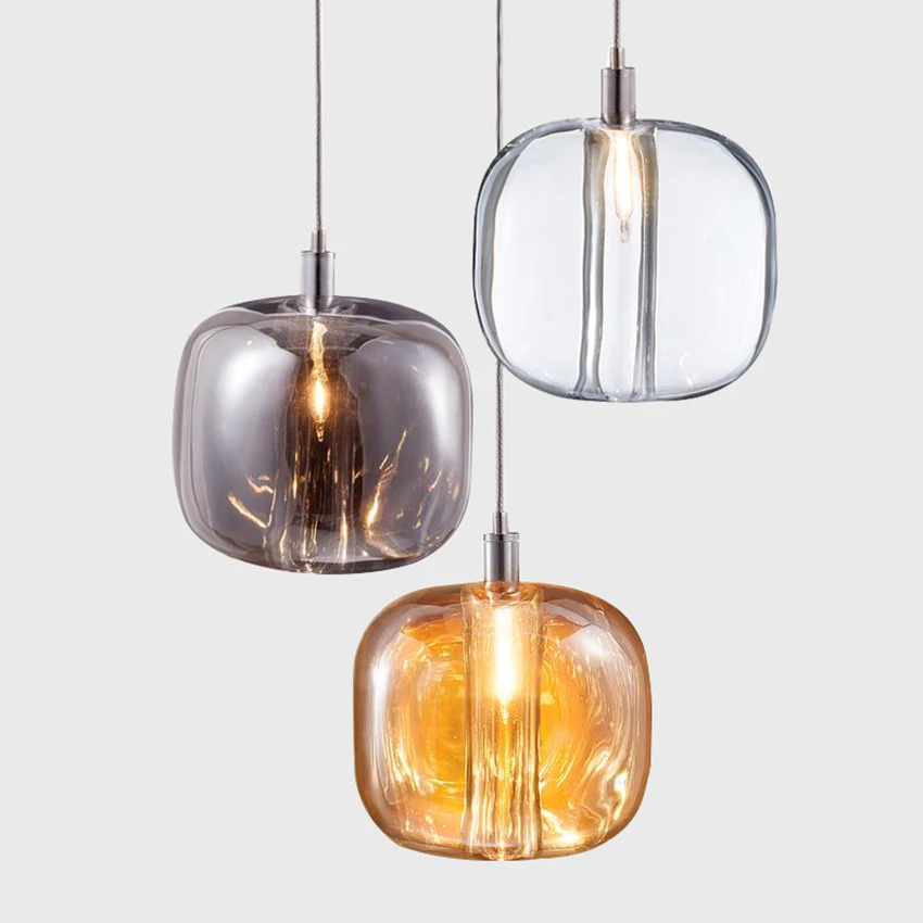 luxury crystal pendant lights Nordic amber gray clear bedroom bedside  luminaire suspension lamp living room dining room hanglamp|Pendant Lights|  - AliExpress