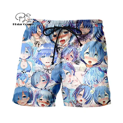 shorts PLstar Cosmos Re Zero Starting Life в другом мире 3d толстовки/рубашка/Толстовка хипстер аниме унисекс Face Tops Kawaai-4 - Цвет: shorts
