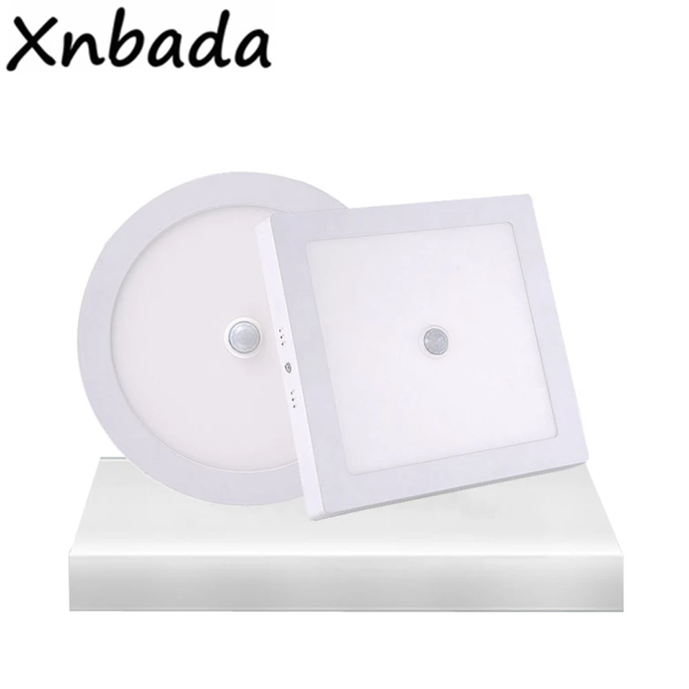 

LED 2835 Panel Light Square/Round Body Sensor Panel Light Downlight Infrared Sensor 6w/12w/24w White/Warm White