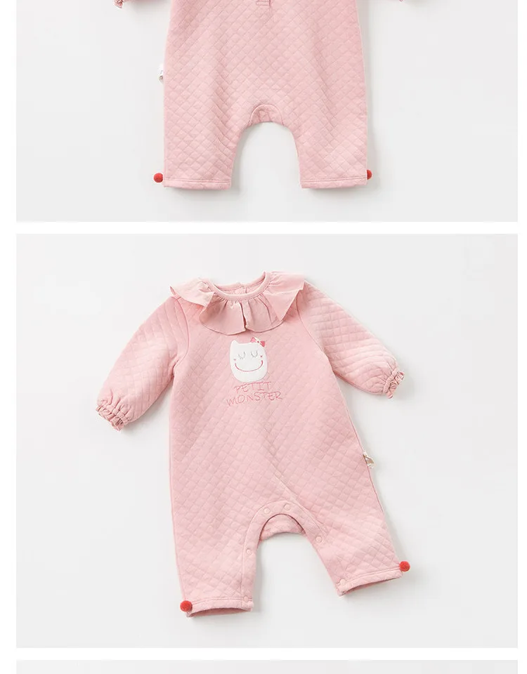 DBH11377 Dave bella/осенний Модный комбинезон для новорожденных девочек Милая Одежда для младенцев детский комбинезон 1 предмет