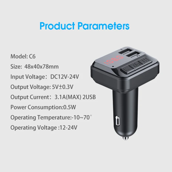 Двойной USB Bluetooth автомобильный телефон зарядное устройство MP3 музыкальный плеер приемник комплект с светодиодный дисплей JHP-лучший